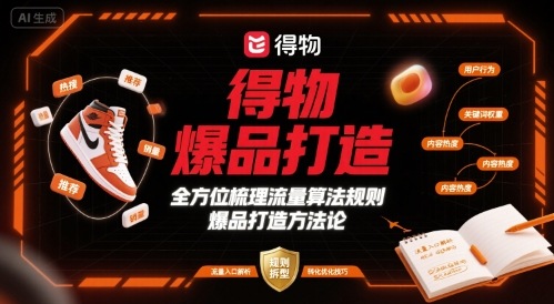 得物爆品打造，全方位梳理得物流量算法规则爆品打造规则-白蛇网赚