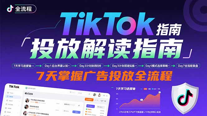 TikTok投放解读指南：后台操作/计划建立/模式选择，7天掌握广告投放全流程-白蛇网赚