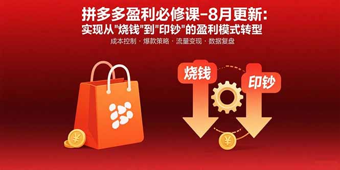 拼多多盈利必修课-8月更新：突破运营瓶颈 实现从烧钱到印钞的盈利模式转型-白蛇网赚