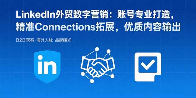LinkedIn外贸数字营销：账号专业打造，精准Connections拓展，优质内容输出-白蛇网赚
