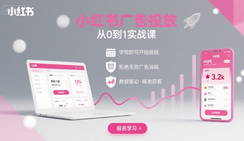 小红书广告投放从0到1的实战课，学完即可开始投放，拒绝无效广告消耗-白蛇网赚