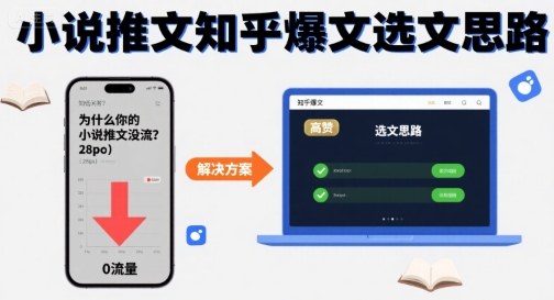 为什么你的小说推文没流量？小说推文知乎爆文选文思路-白蛇网赚