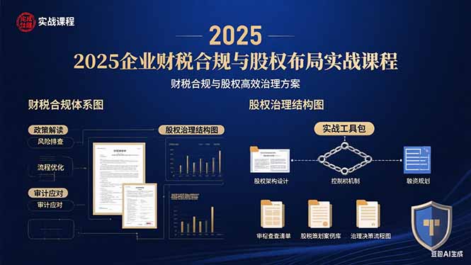 2025企业财税合规与股权布局的实战课程：财税合规与股权高效治理方案-白蛇网赚