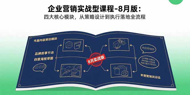 企业营销实战型课程-8月版：四大核心模块，从策略设计到执行落地全流程-白蛇网赚