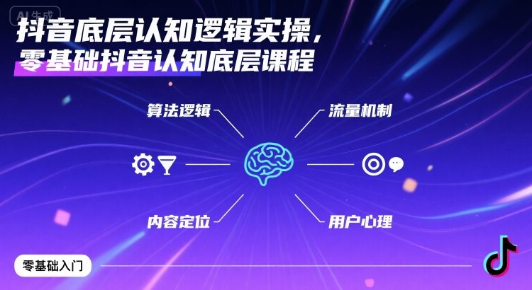 抖音底层认知逻辑实操，零基础抖音认知底层课程-白蛇网赚