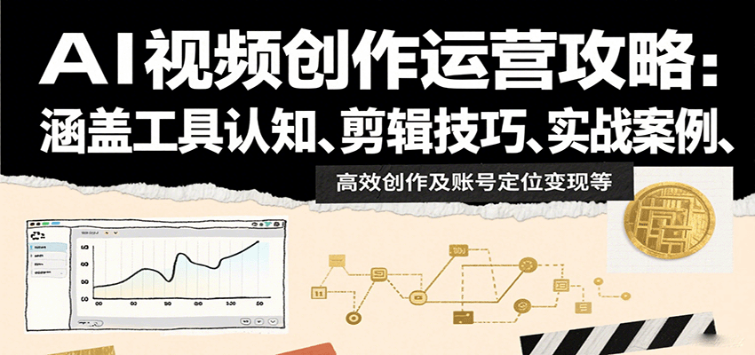 AI视频创作运营攻略：涵盖工具认知、剪辑技巧、实战案例、高效创作及账号定位变现等-白蛇网赚