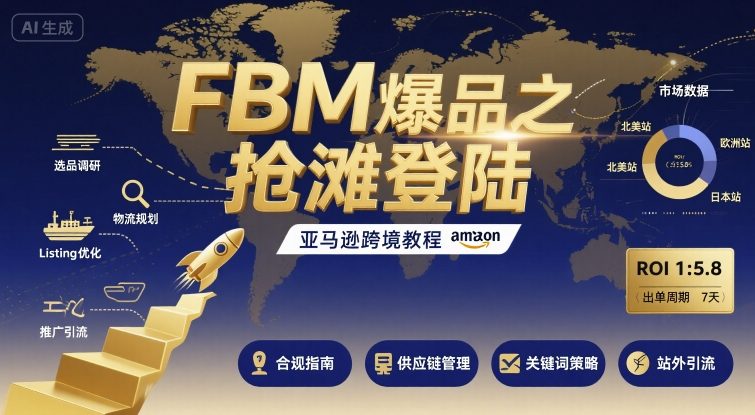 FBM爆品之抢滩登陆-亚马逊跨境教程-白蛇网赚