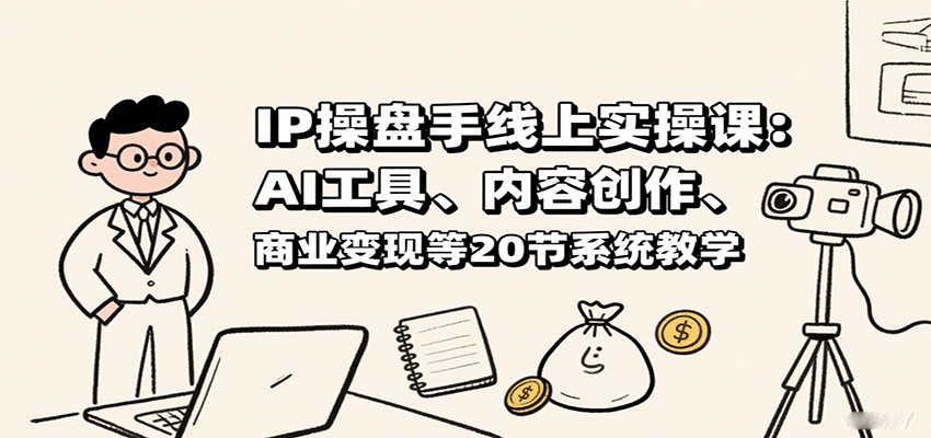 IP操盘手线上实操课：AI工具、内容创作、商业变现等20节系统教学-白蛇网赚