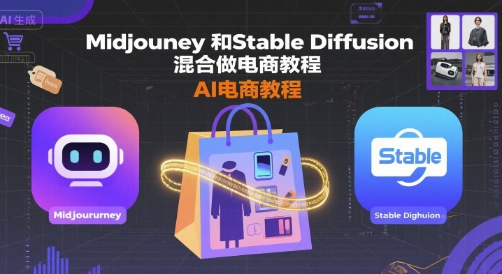 Midjourney和Stable Diffusion混合做电商教程-ai电商教程-白蛇网赚