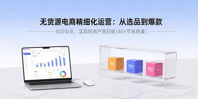 无货源电商精细化运营：从选品到爆款，实现轻资产高回报(40+节系统课-白蛇网赚