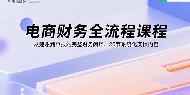 电商财务全流程课程：从建账到申报的完整财务闭环，26节系统化实操内容-白蛇网赚
