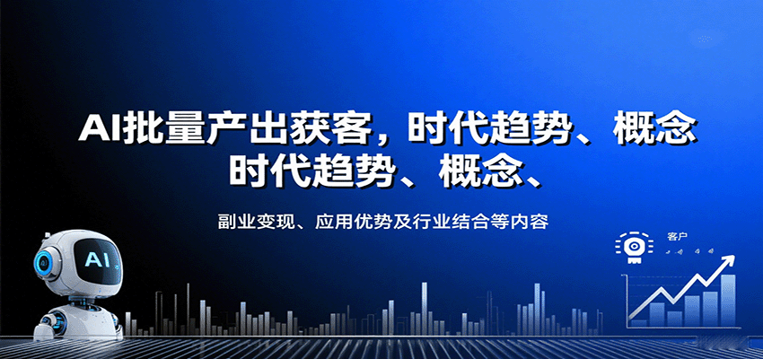 AI批量产出获客，时代趋势、概念、副业变现、应用优势及行业结合等内容-白蛇网赚