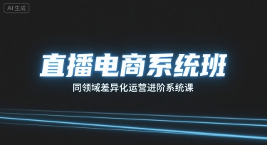 直播电商系统班，同领域差异化运营进阶系统课-白蛇网赚
