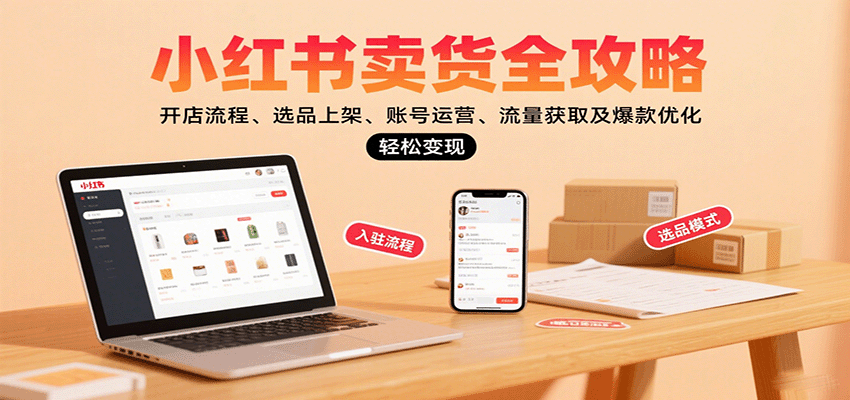 小红书卖货全攻略：开店流程、选品上架、账号运营、流量获取及爆款优化，轻松变现-白蛇网赚