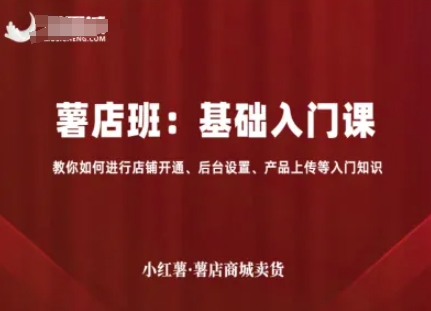 小红薯薯店商城卖货，基础入门课，教你如何进行店铺开通、后台设置、产品上传等入门知识-白蛇网赚