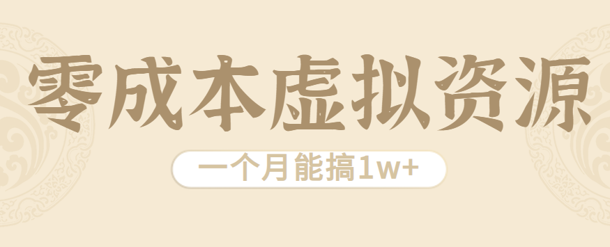 相当暴利的虚拟资源项目，无需成本一个月能搞1w+-白蛇网赚