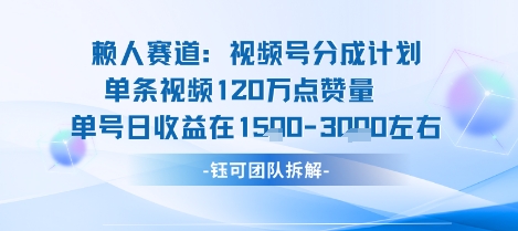 视频号分成计划新赛道玩法，单条收益突破了120W，综合收益在3k上下-白蛇网赚