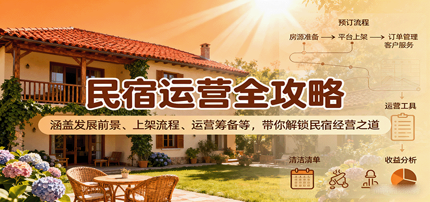 民宿运营全攻略：涵盖发展前景、上架流程、运营筹备等，带你解锁民宿经营之道-白蛇网赚