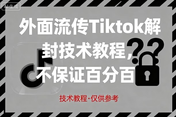 外面流传Tiktok解封技术教程，不保证百分百，具体自测-白蛇网赚