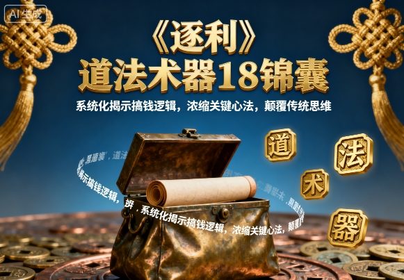 《逐利》道法术器18锦囊，系统化揭示搞钱逻辑，浓缩关键心法，颠覆传统思维-白蛇网赚