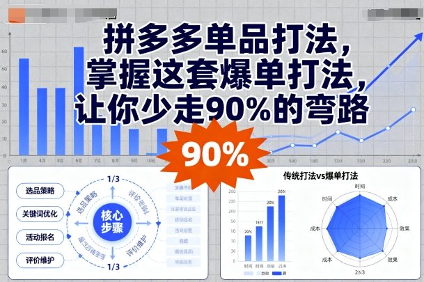 拼多多单品打法，掌握这套爆单打法，让你少走90%的弯路-白蛇网赚
