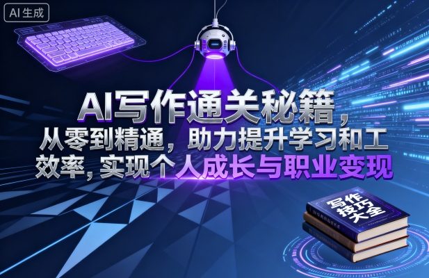AI写作通关秘籍，从零到精通，助力提升学习和工作效率，实现个人成长与职业变现-白蛇网赚