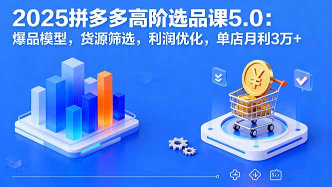 2025拼多多高阶选品课5.0：爆品模型，货源筛选，利润优化，单店月利3万+-白蛇网赚