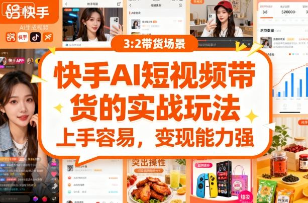 快手ai短视频带货的实战玩法，上手容易，变现能力强-白蛇网赚