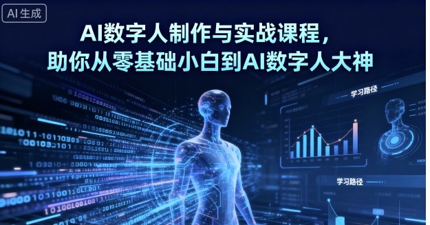 AI数字人制作与实战课程，助你从零基础小白到AI数字人大神-白蛇网赚