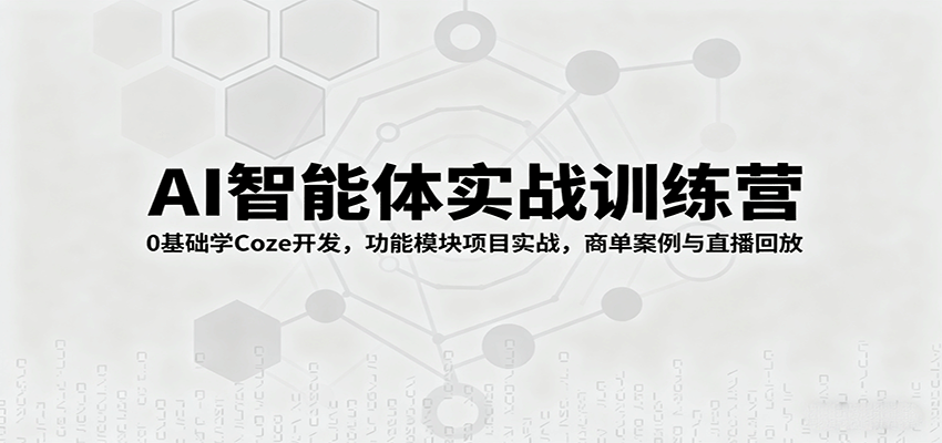 AI智能体实战训练营：0基础学Coze开发，功能模块项目实战，商单案例与直播回放-白蛇网赚