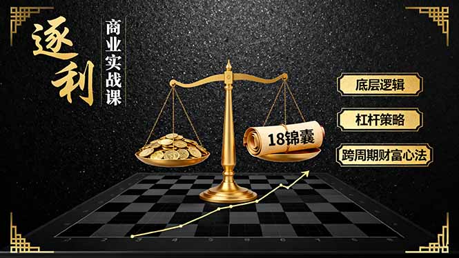 《逐 利》商业实战课，底层逻辑、杠杆策略、18锦囊，跨周期财富心法-白蛇网赚