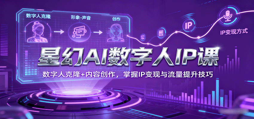 星幻AI数字人IP课，数字人克隆+内容创作，掌握IP变现与流量提升技巧-白蛇网赚