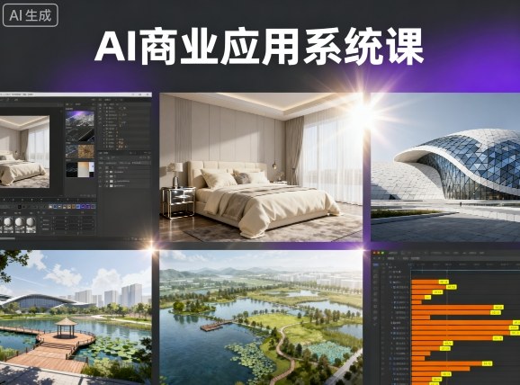 AI商业应用系统课，室内-软装-建筑-景观，智能设计+效果图+动画画实战-白蛇网赚