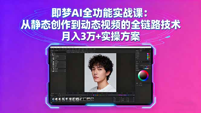 即梦AI全功能实战课：从静态创作到动态视频的全链路技术 月入3万+实操方案-白蛇网赚