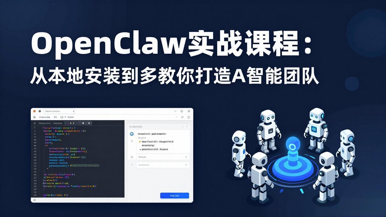 OpenClaw实战课程：从本地安装到多Agent协同，手把手教你打造AI智能团队-白蛇网