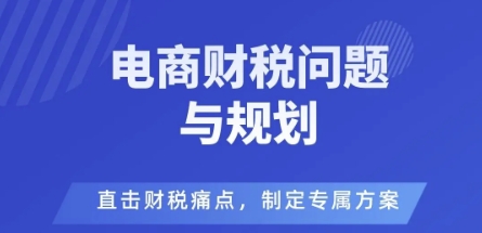电商企业财税风险与规避，直击财税痛点，制定专属方案-白蛇网赚