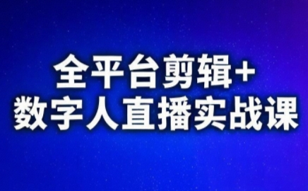 视频号、快手、抖音全平台剪辑+数字人直播实战课(更新10月)-白蛇网赚