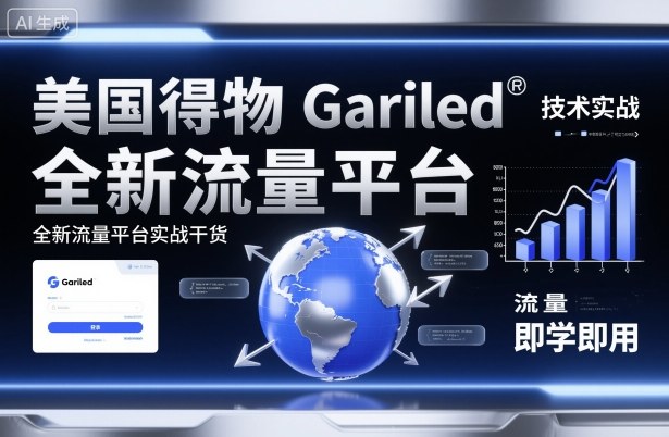 美国得物Gariled技术实战，全新流量平台​实战干货，即学即用-白蛇网赚