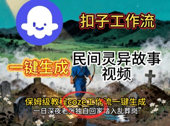 Coze扣子工作流一键生成民间灵异故事视频，保姆级教程搭建教学-白蛇网赚
