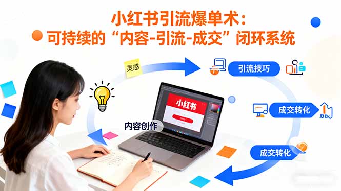 小红书引流爆单术:构建一套低成本 可持续的“内容-引流-成交”闭环系统-白蛇网赚