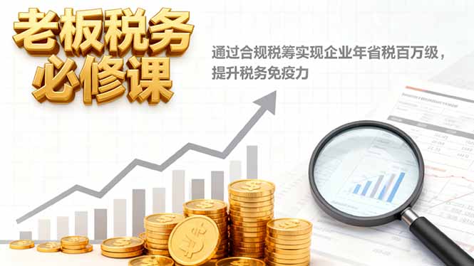 老板税务必修课,通过合规税筹实现企业年省税百万级,提升税务免疫力-魔逗项目网