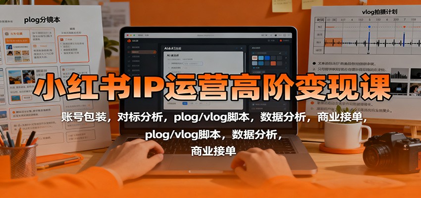 小红书IP运营高阶变现课:账号包装,对标分析,plog/vlog脚本,数据分析,商业接单-魔逗项目网