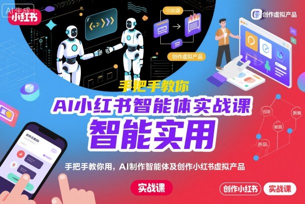 AI小红书智能体实战课，手把手教你用AI制作智能体及创作小红书虚拟产品，提效+内容商业化-魔逗项目网