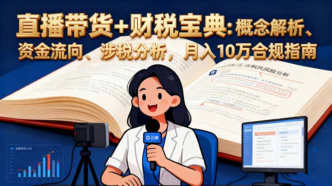 直播带货+财税宝典：概念解析、资金流向、涉税分析，月入10万合规指南-魔逗项目网