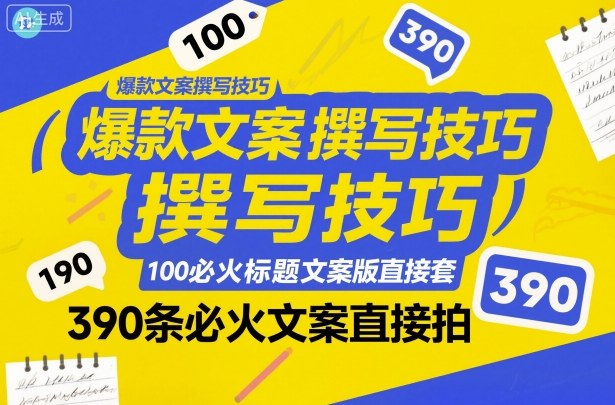 爆款文案撰写技巧，100个必火标题文案模版直接套，390条必火文案直接拍-魔逗项目网