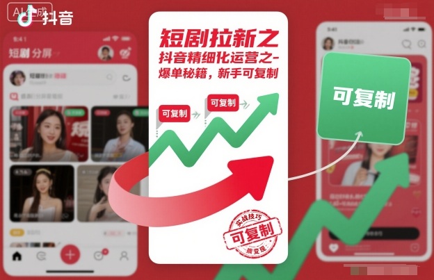 短剧拉新之抖音精细化运营之爆单秘籍,新手可复制-魔逗项目网