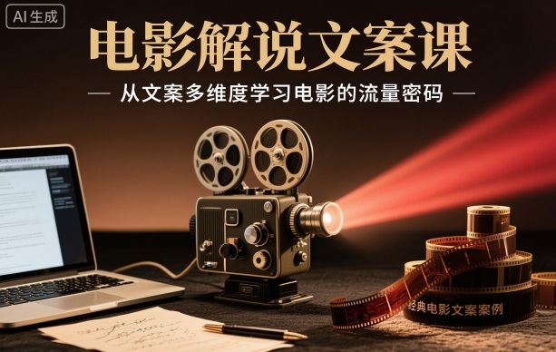 电影解说文案课,从文案多维度学习电影的流量密码-魔逗项目网