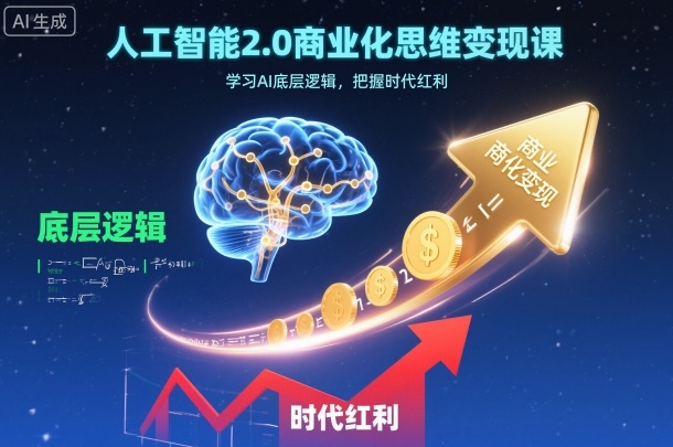 人工智能2.0商业化思维变现课,学习AI底层逻辑,把握时代红利-白蛇网赚