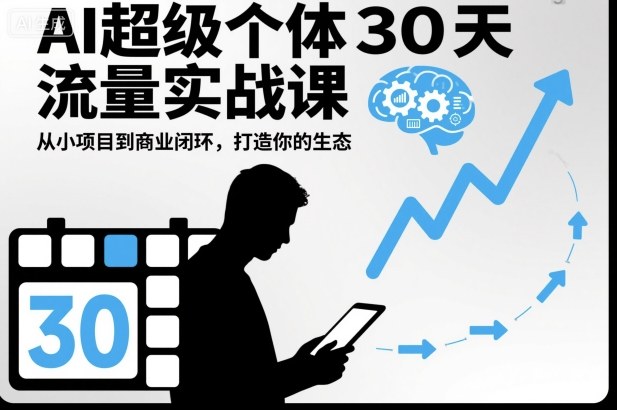 AI超级个体30天流量实战课，从小项目到商业闭环，打造你的生态-白蛇网赚