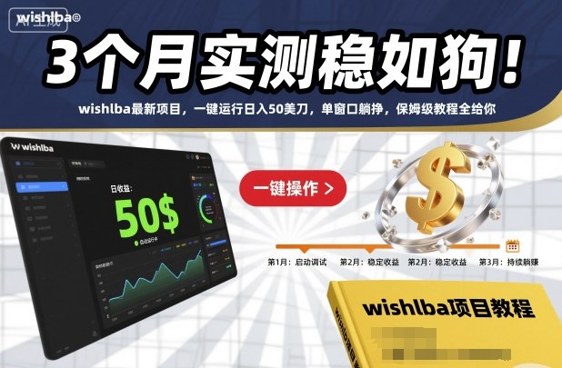 3个月实测稳如狗!wishlba最新项目,一键运行日入50美刀,单窗口躺挣,保姆级教程全给你【揭秘】-白蛇网赚